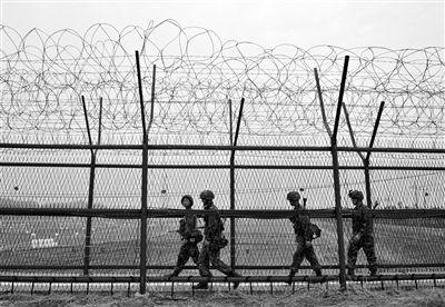 5日，韓國邊境城市坡州，韓國士兵在此巡邏，這里距離軍事分界線不遠(yuǎn)。