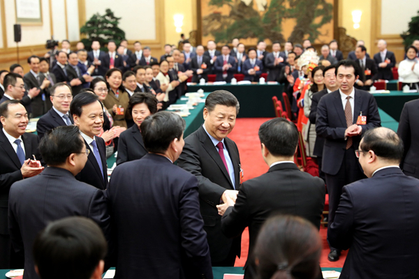 2018年3月10日，習近平參加十三屆全國人大一次會議重慶代表團的審議。