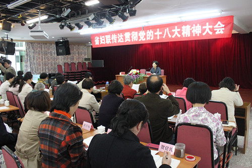 省婦聯(lián)召開傳達(dá)貫徹黨的十八大精神大會